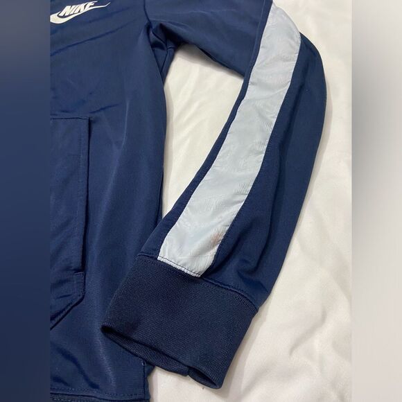 NIKE Navy + White Stripe Full Zip Jacket Small Athletic Track Suit Jacket - Picture 12 of 12